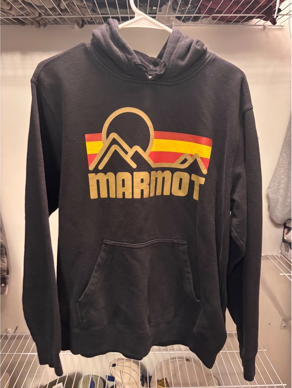 Marmot Mountain Works Black Hoodie Sweatshirt Large